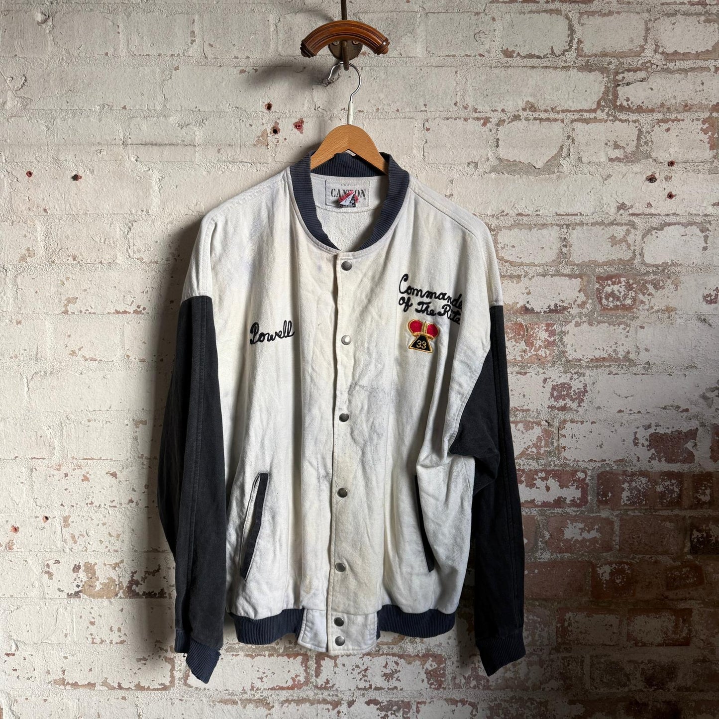 1980s Chain Stitch Embroidered Varsity Bomber Jacket