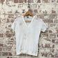 1950s White British V-Neck T-shirt