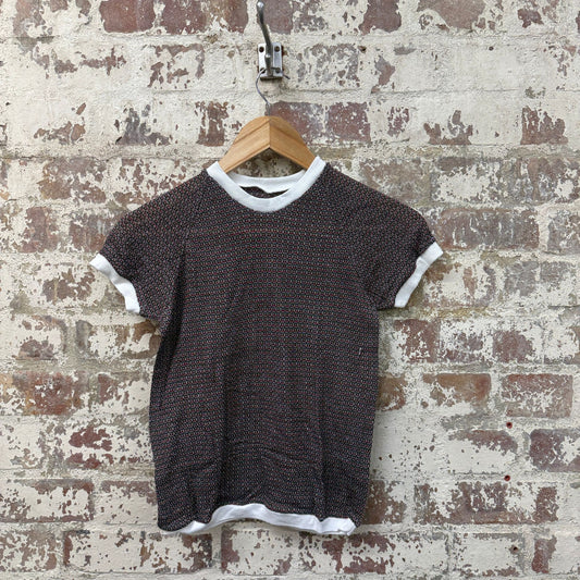 1970s Patterned Raglan Knitted T-shirt