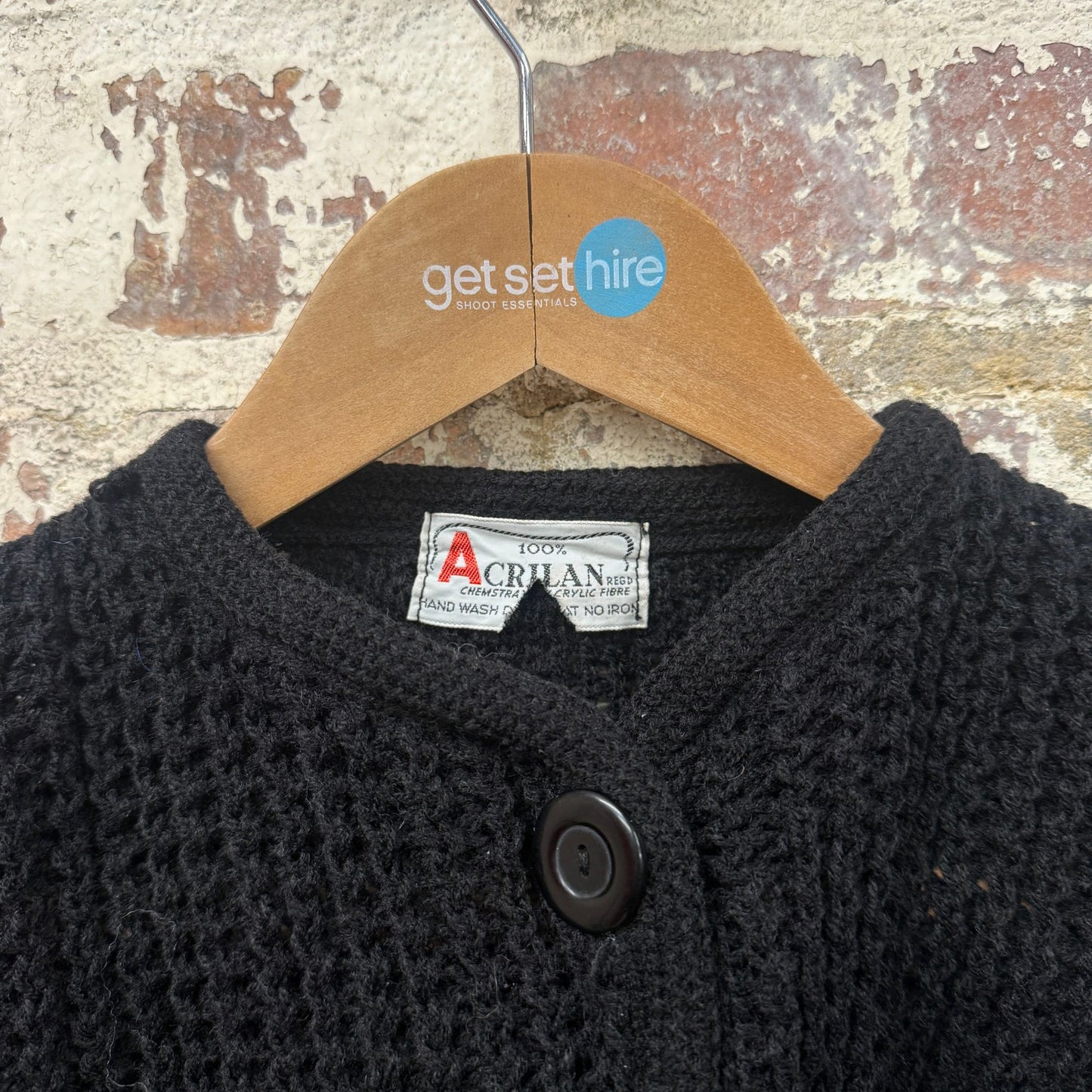 1960s Black Knitted Button Cardigan Jumper