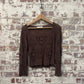 1990s Brown Knitted Crochet Blouse Jumper