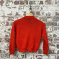 1950s Red Wool Knitted Cardigan Jumper