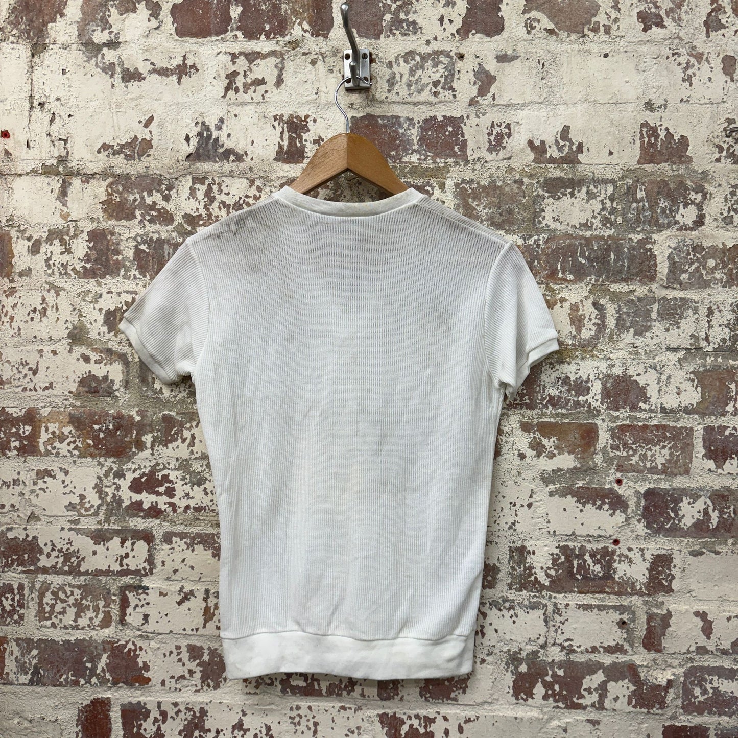 1950s White British V-Neck T-shirt