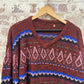 1960s Red Wool Patterned Knitted Jumper