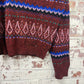 1960s Red Wool Patterned Knitted Jumper