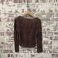 1990s Brown Knitted Crochet Blouse Jumper