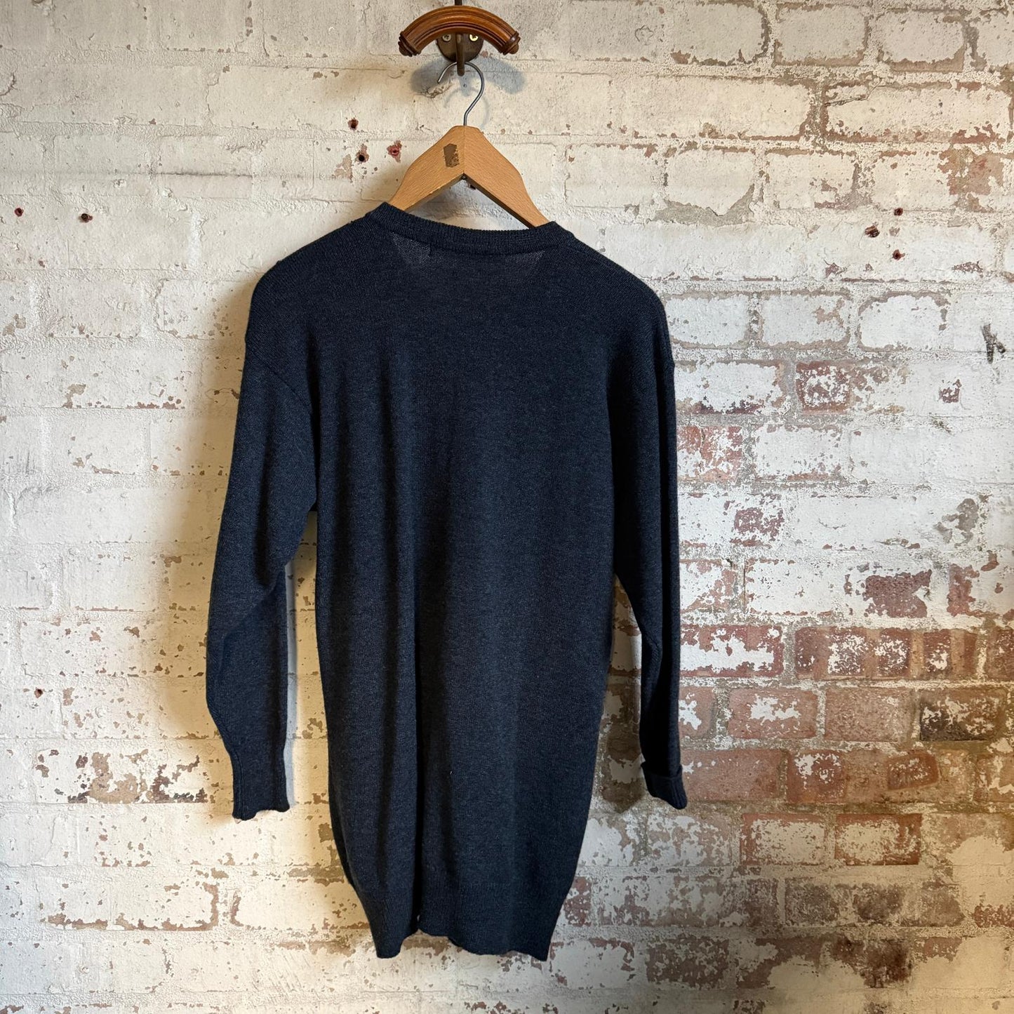 1980s Dark Grey St Michaels Knitted Cardigan Jumper