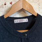1980s Dark Grey St Michaels Knitted Cardigan Jumper