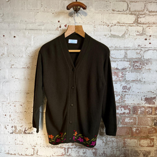 1980s Brown Knitted United Colors Of Benetton Cardigan Jumper