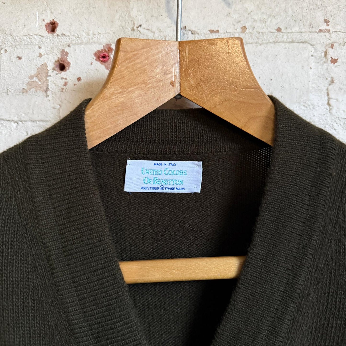 1980s Brown Knitted United Colors Of Benetton Cardigan Jumper