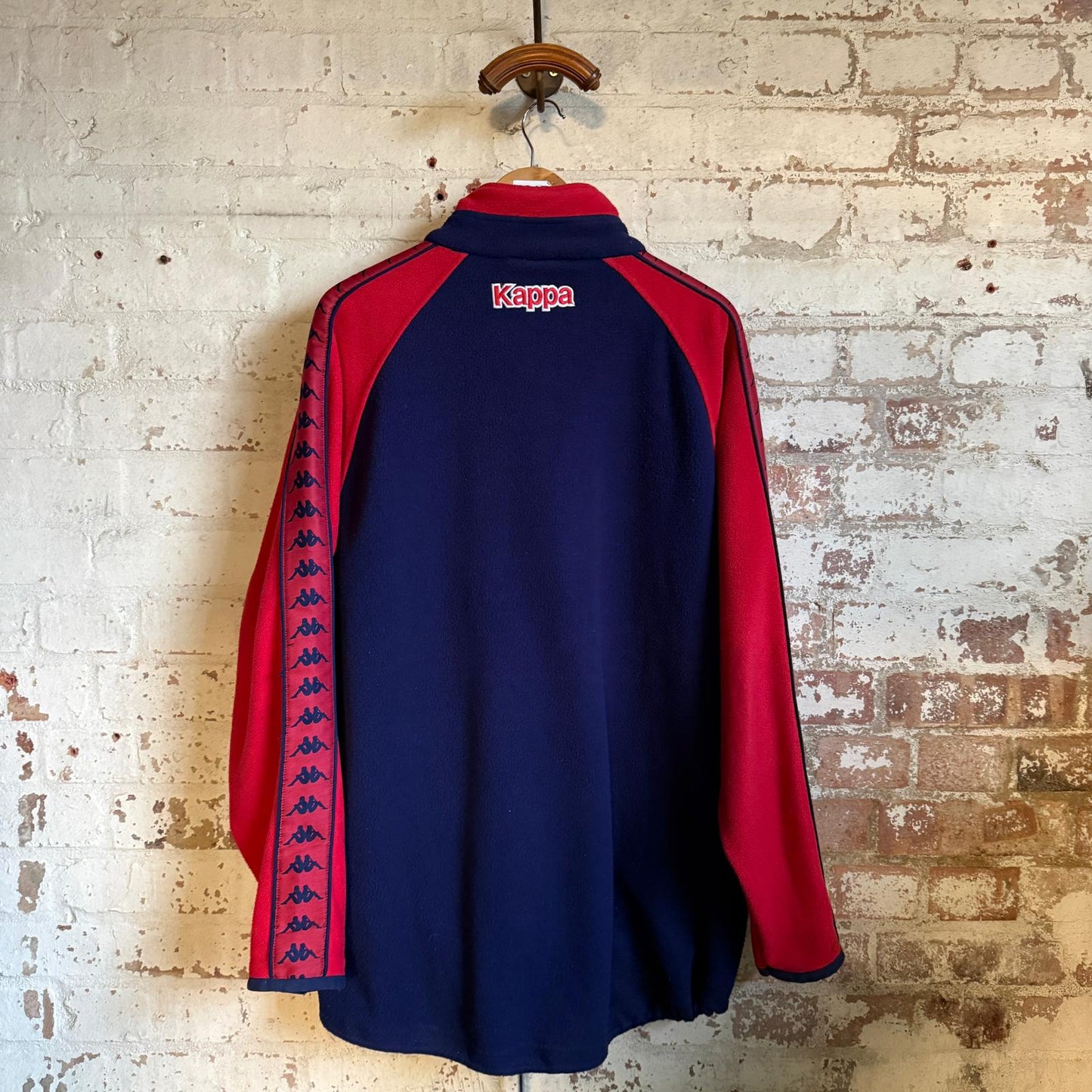 1990s Navy and Red Kappa Zip Up Fleece