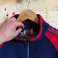 1990s Navy and Red Kappa Zip Up Fleece