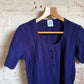 1970s Navy Knitted T-Shirt Top