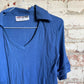 1970s Blue John Craig Cotton Collared Shirt Top