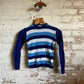 1970s Blue Navy Stripe Knitted Jumper