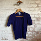 1970s Navy Knitted T-Shirt Top