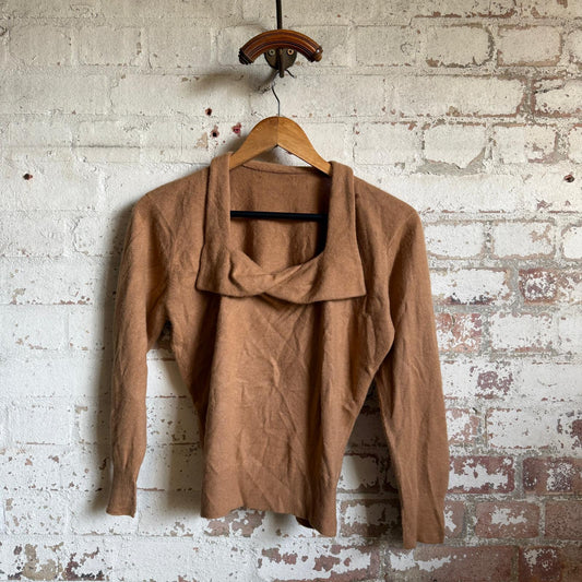 1970s Brown Unusual Knitted Jumper