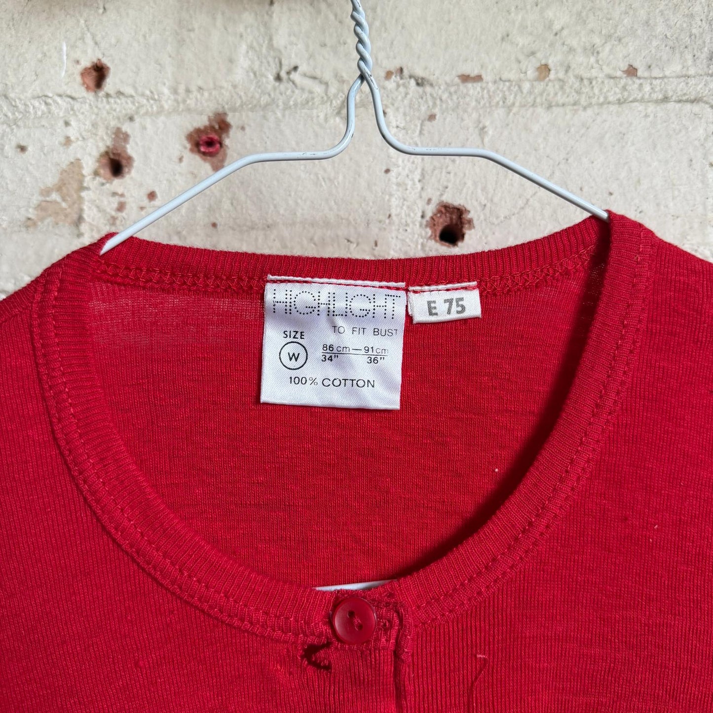 1970s Red Button Cotton T-shirt