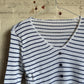 1980s White Stripe Knitted Cardigan