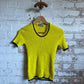 1970s Yellow Knitted Round Neck Top