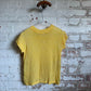 1960s Yellow Knitted Rayon T-Shirt Top