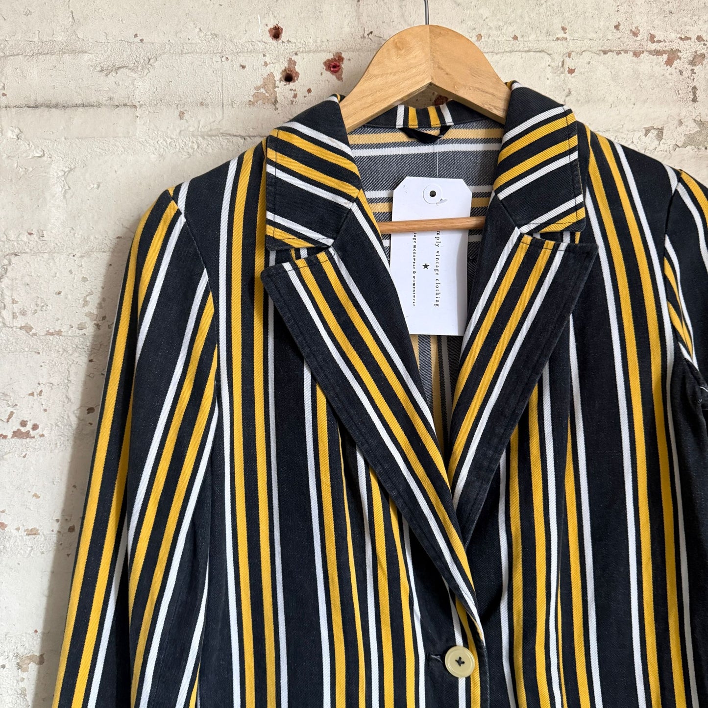1970s Black and Yellow Stripe Boating Style Blazer Jacket