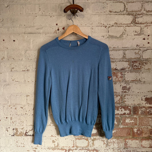 1980s Blue Knitted FILA Crewneck Jumper