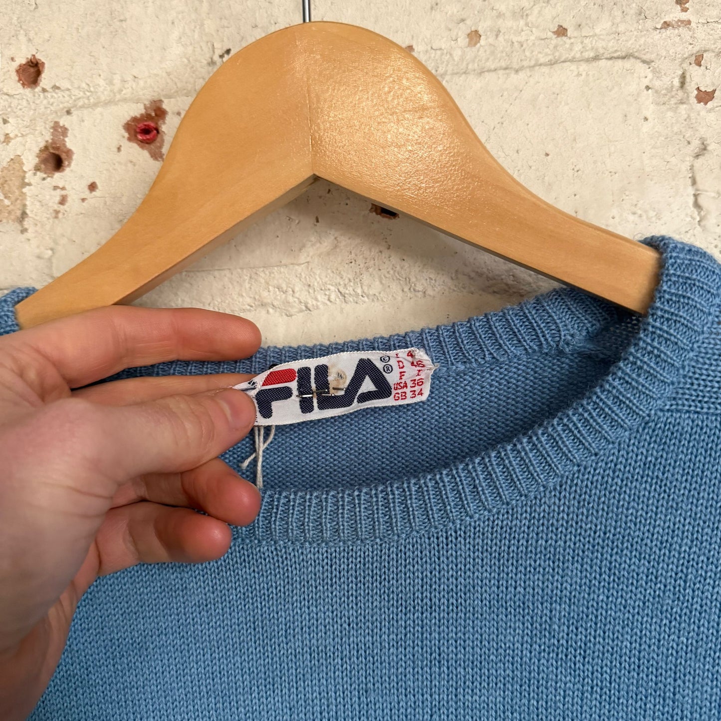 1980s Blue Knitted FILA Crewneck Jumper