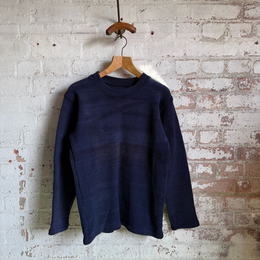 1940s Navy Wool Knitted Jumper