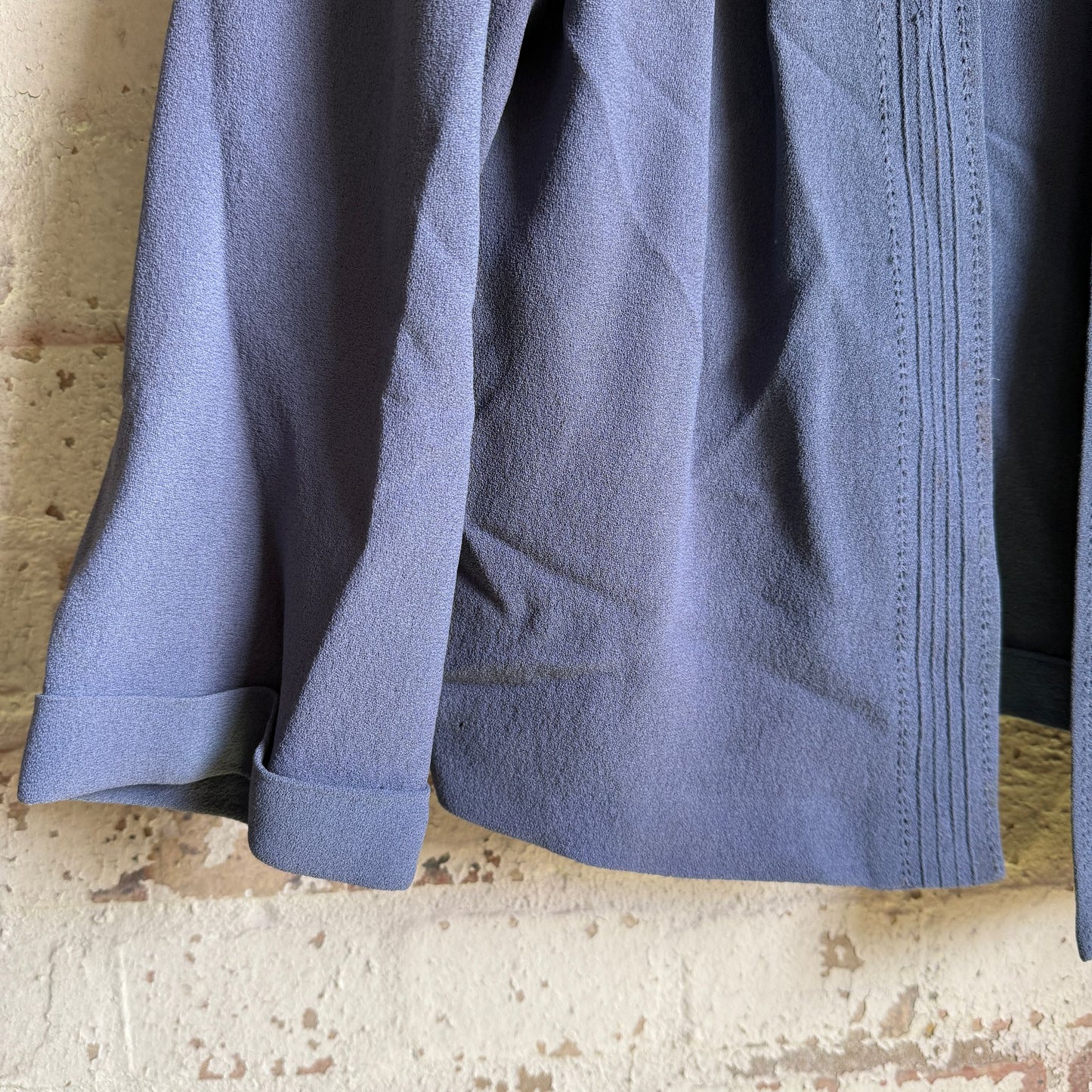 1940s Moss Crepe Blue Blouse Top