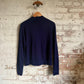 1980s Navy Zip Up Track Top Jumper