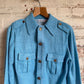 1970s Blue Italian Knitted Cardigan Shirt Jacket