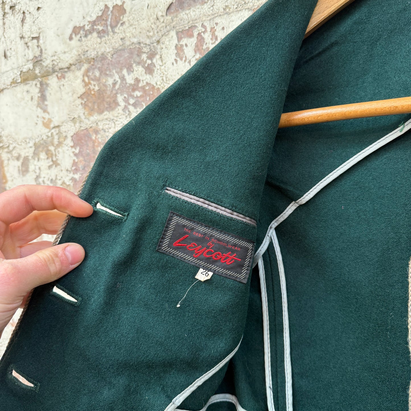 1960s Dark Green Kids Wool College Blazer