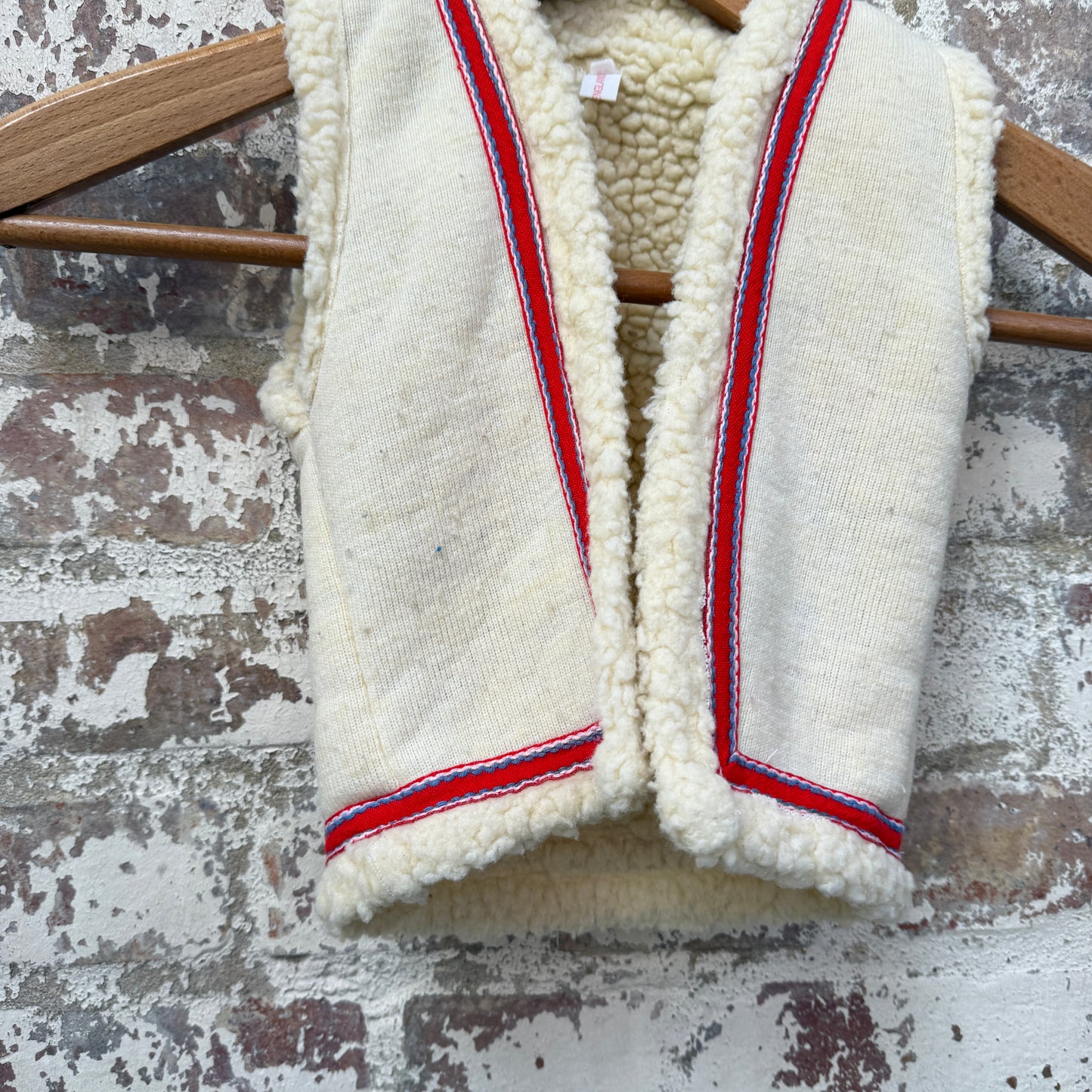 1970s Kids Shearling Gilet Vest Top