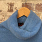 1970s Baby Blue Roll Neck Knitted Jumper