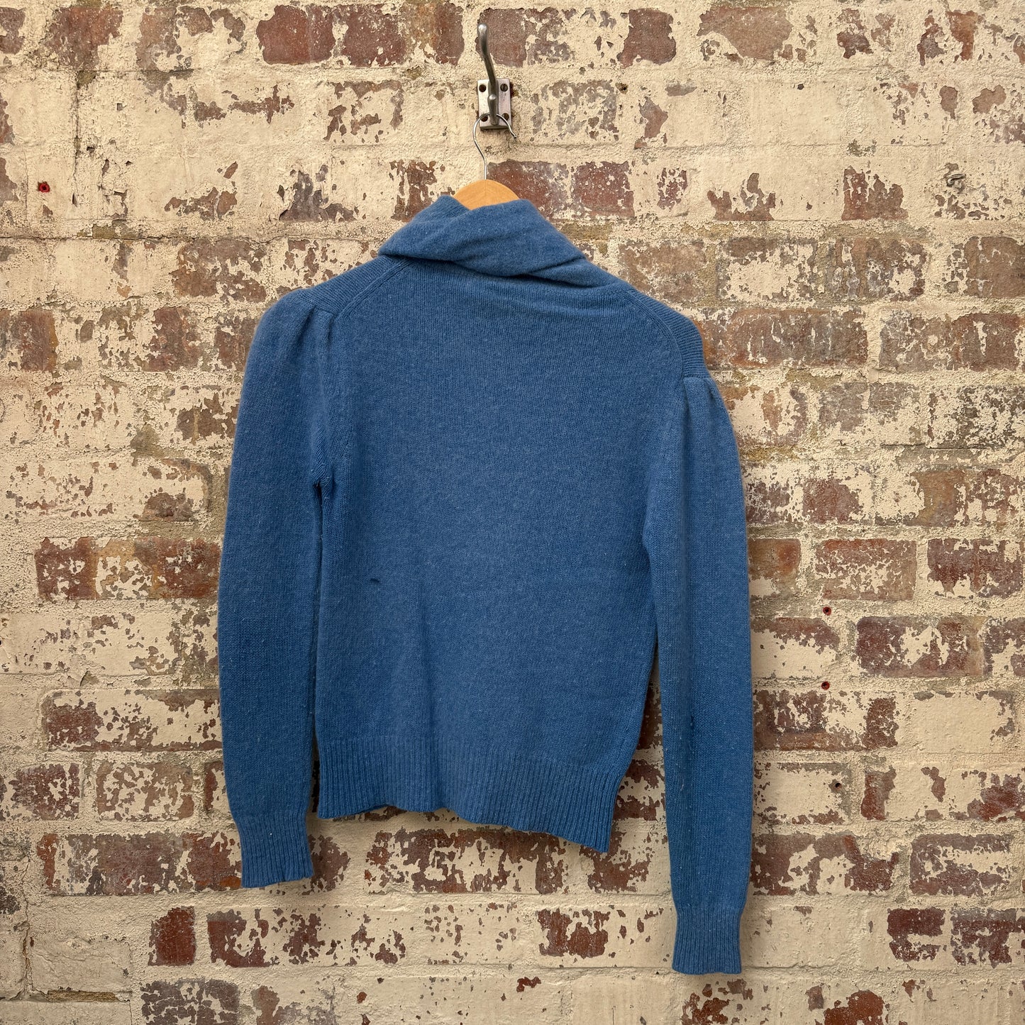 1970s Baby Blue Roll Neck Knitted Jumper