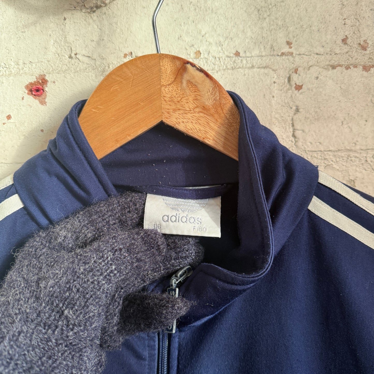 1990s Navy Adidas Trefoil Zip Up Track Top