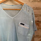 1980s Baby Blue Netting V-Neck T-Shirt