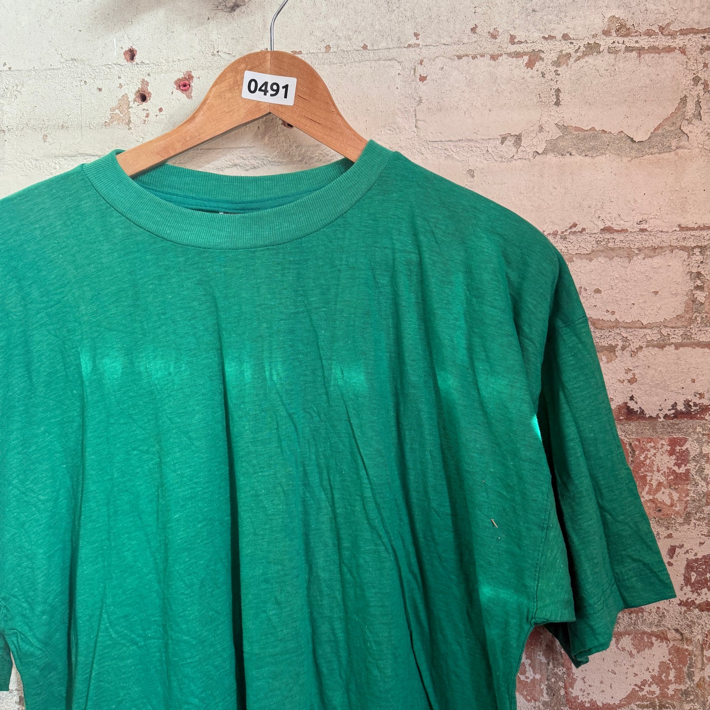 1990s Green Blank Cotton T-Shirt