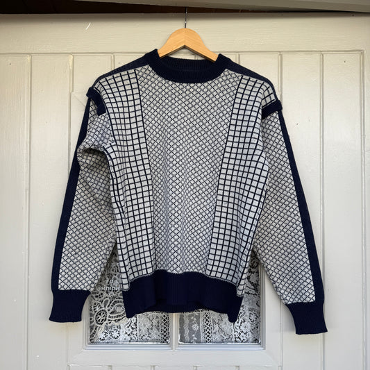 1970s Wool Patterned Knitted Jumper