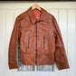 1970s Brown Western Leather Zip Up Jacket
