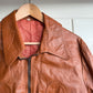 1970s Brown Western Leather Zip Up Jacket