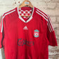 2000s Red Adidas Liverpool Gerrard Home Football Kit Shirt