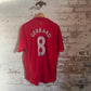 2000s Red Adidas Liverpool Gerrard Home Football Kit Shirt