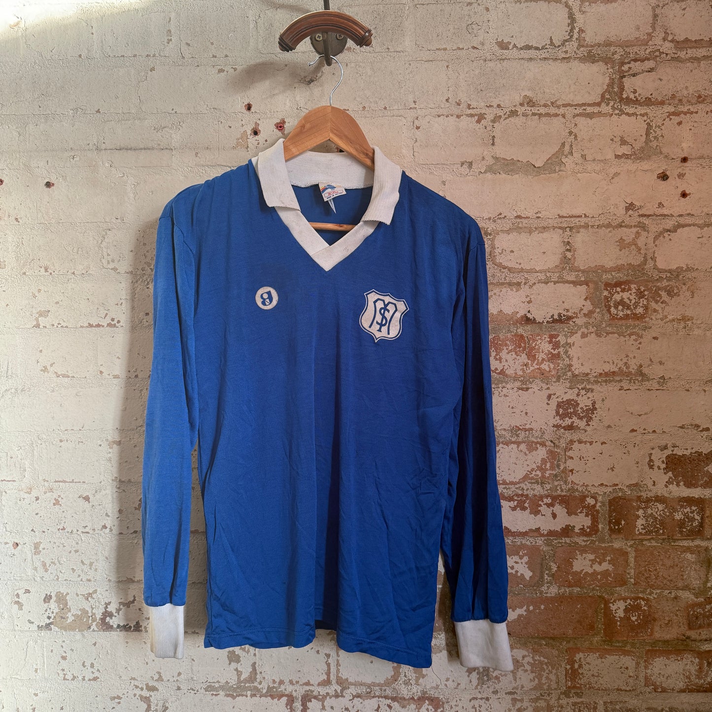 1980s Blue Oneils Long Sleeve Football Template Shirt