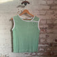 1960s 1970s Green Knitted Vest Top