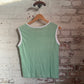 1960s 1970s Green Knitted Vest Top