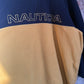 1990s Navy and Yellow Nautica 1/4 Zip Fleece Jumper