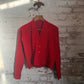 1970s Red Wool Knitted Cardigan Jumper