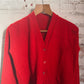 1970s Red Wool Knitted Cardigan Jumper